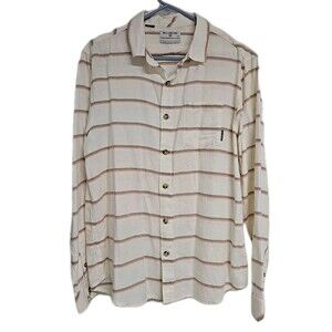 Billabong Core Fit Stretch Button Down Long Sleeve Shirt Striped Cotton Men's M